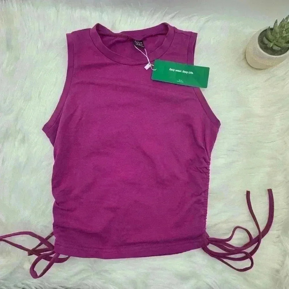 Drawstring Ruched Side Crop Tangtop SheIn - Picture 4 of 4